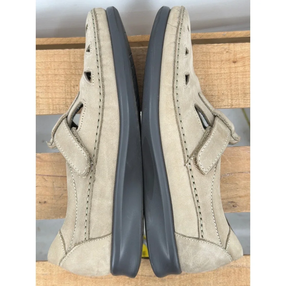 SAS Tripad Comfort Mary Jane Loafers Taupe‎ Nubuck Leather Shoes Womens 7 M USA